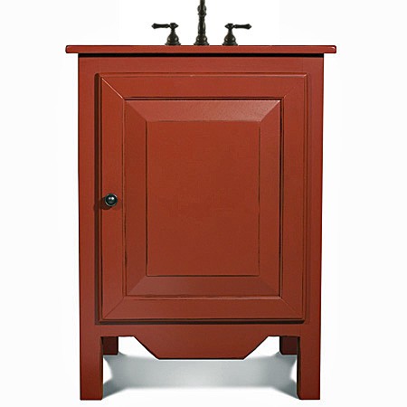 Raised Panel Sink Base - 24" in Barn Red