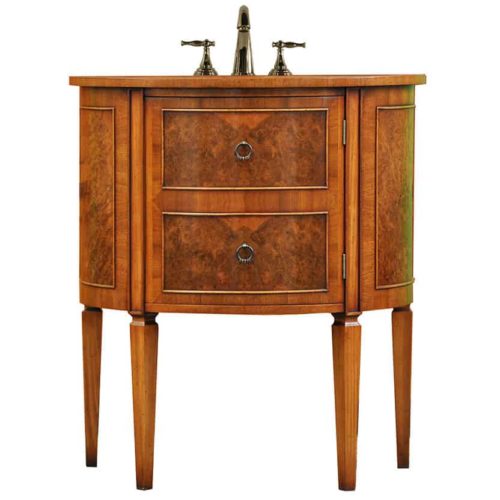 Madelaine Demilune Sink Base - 31" in Walnut Veneer