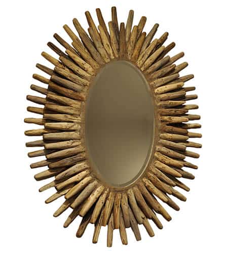 Donatella Wooden Oval Mirror