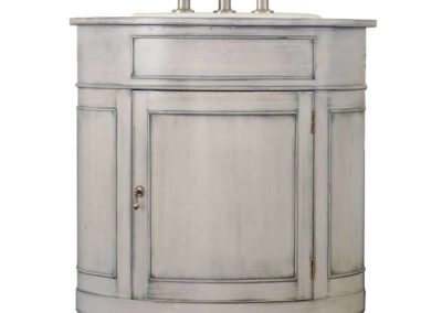Painted Gray Demilune Sink Base
