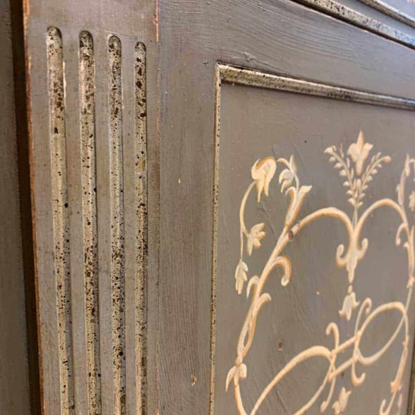 Painted Flat Front Demilune with Novella Decoration