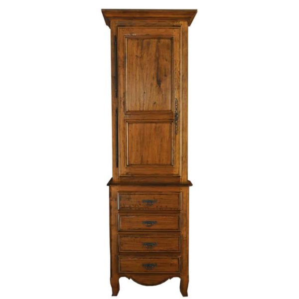 Country French Linen Cabinet - Antique Cherry