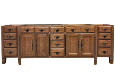 Tuscany Double Sink Base; Honey Cherry; 96"