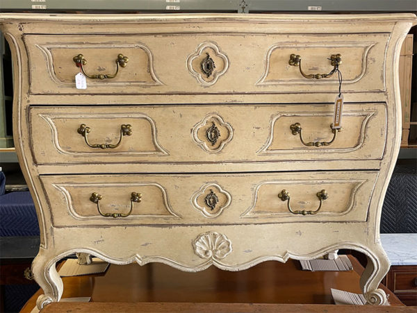 Bombe Louis XV Style Painted Commode