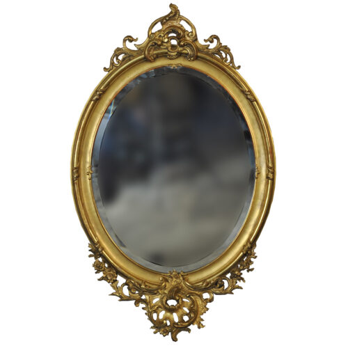 oval gold mirror