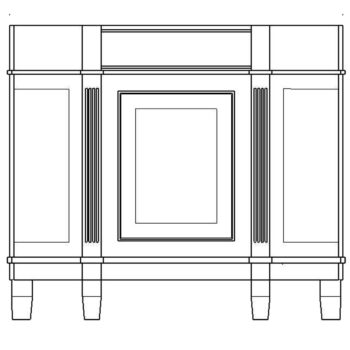 Drawing - 42" Flat Fronted Demilune